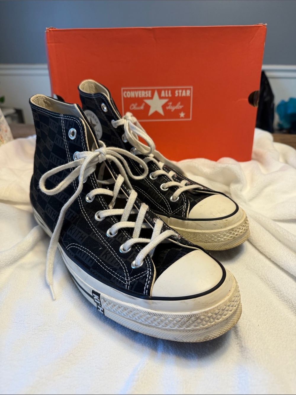 Converse Black & White High-Top Kith Sneakers